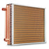 Heat Exchanger Water to Air, 18"x 20" with 3-Row 3/8" Copper Ports, 242 Aluminum Fins Heat Exchanger for Outdoor Wood Furnaces, Residential Heating and Cooling, and Forced Air Heating