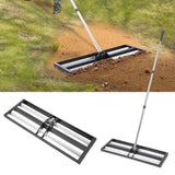 254 x 762 mm Lawn Leveling Rake with 2130 mm Adjustable Handle for Yard Garden