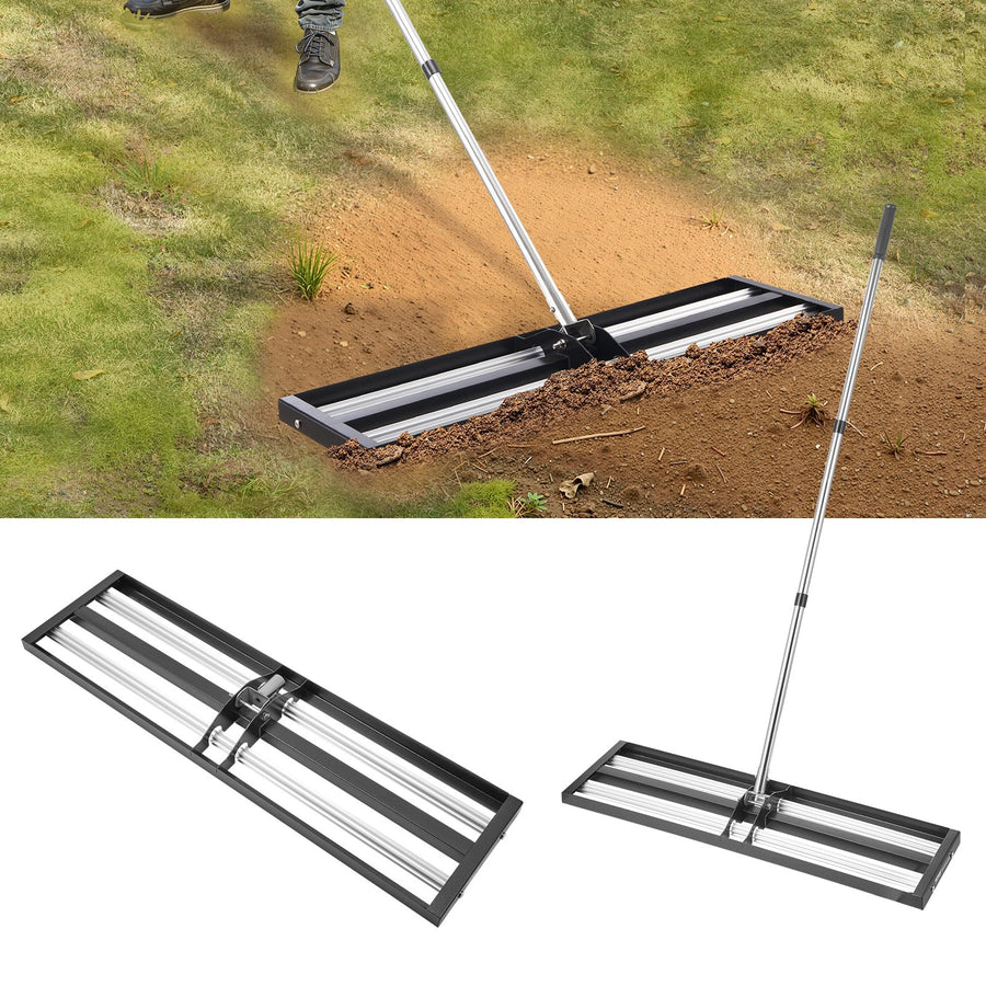VEVOR 36x10in Lawn Leveling Rake with 83.9 in Adjustable Handle for Yard Garden