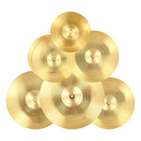 Cymbal Pack, 6 Pieces Cymbals for Drum Set, Alloy Cymbals Drum Set Includes 35.5 cm Hi-Hats, 40 cm Crash, 45.5 cm Crash, 50.5 cm Ride, 25.4 cm Splash, 40 cm China, Drumsticks & Cymbal Bag