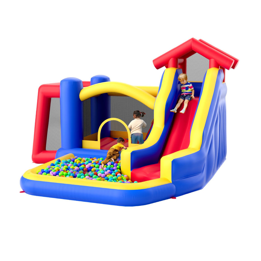 VEVOR Inflatable Bounce House, Outdoor High Quality Playhouse Trampoline, Jumping Bouncer with Blower, Slide, and Storage Bag, Family Backyard Bouncy Castle, for Kid Ages 3_8 Years, 3.3x3x2.3m