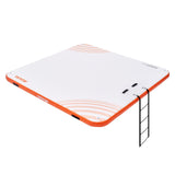 Inflatable Floating Dock, 7 x 7FT Inflatable Dock Platform, Non-Slip Water Floating Dock Mat with Portable Carrying Bag & Detachable Ladder, Floating Platform Island Raft for Pool Beach Ocean