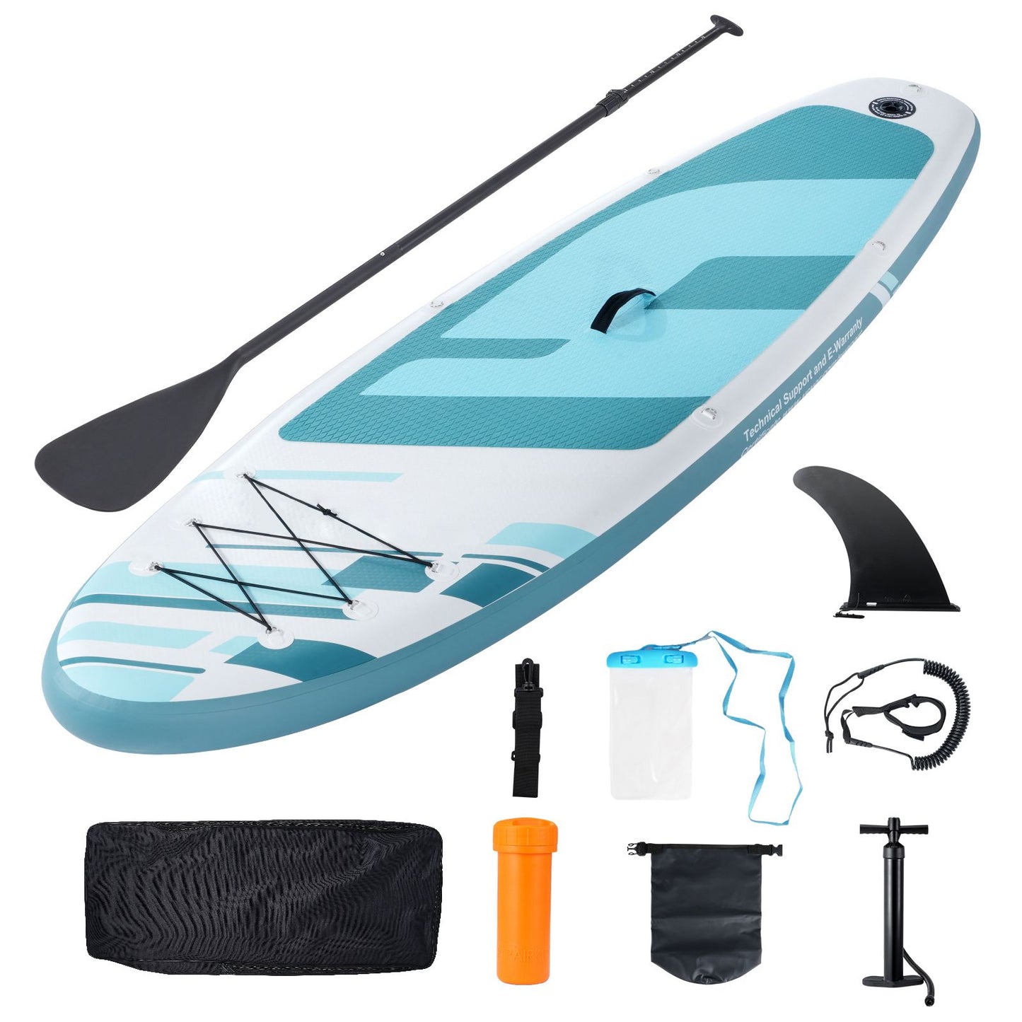 Inflatable Stand Up Paddle Board, 3230 x 838 x 152 mm SUP Paddleboard, with Board Accessories, Pump, Paddle, Fin, Phone Bag, Backpack, Ankle Leash, Repair Kit, Non-slip Deck for Youth & Adults