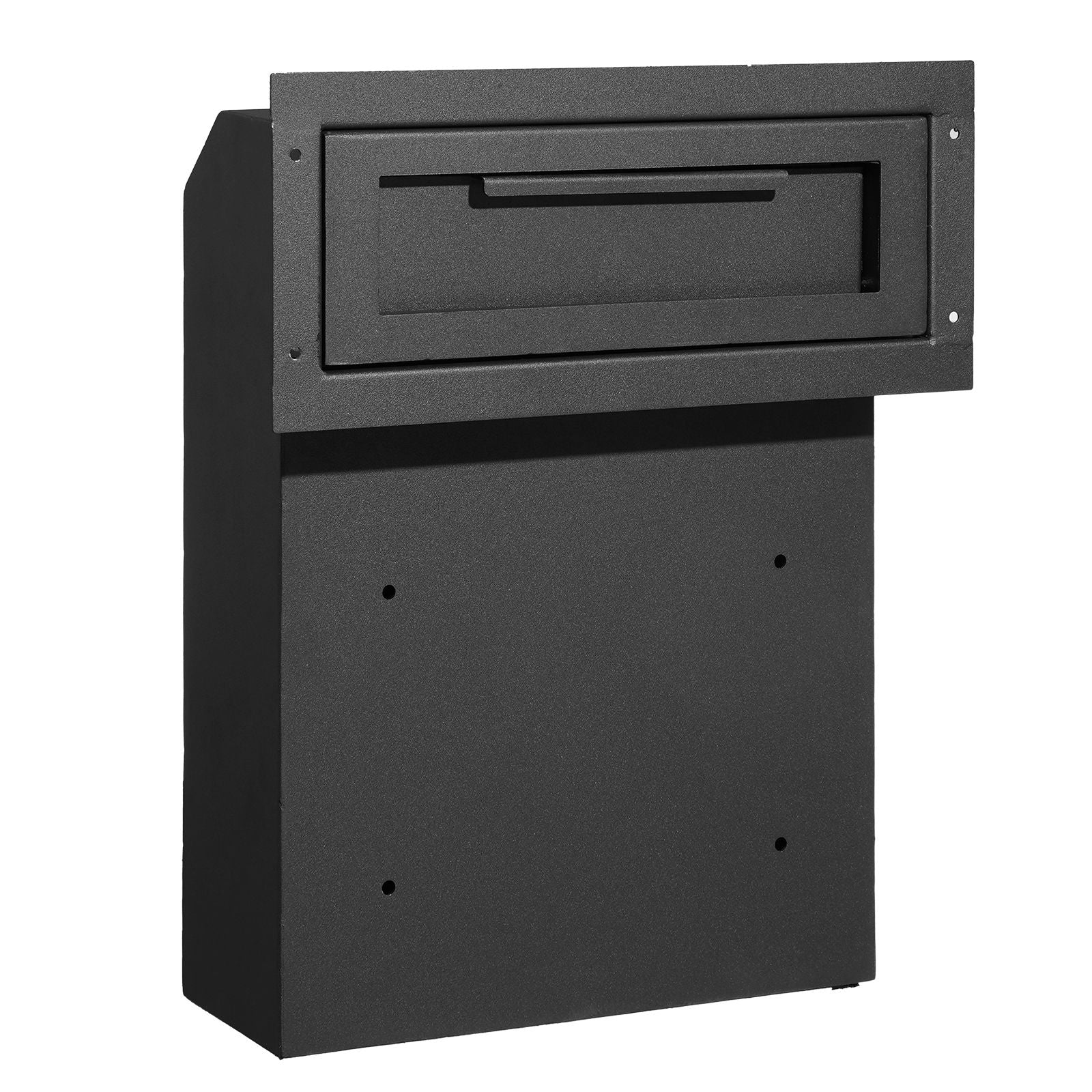 Through The Wall Drop Box, Heavy Duty Steel Through the Wall Mailbox with 2.8-7.9" 13" Combination Lock, 13x7x17" Mail Drop Box, Black