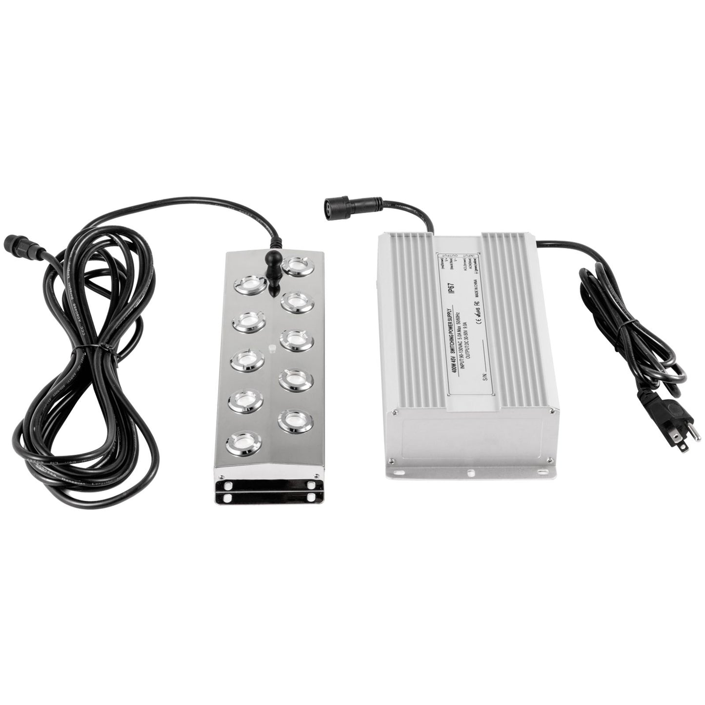 Mist Maker 10 Head Ultrasonic Mist Fogger with Waterproof Power Supply Ultrasonic Fogger Humidifier Stainless Steel Pond Mister Fogger 5kg/h Ultrasonic Mist Humidifier for Gardening and Pond