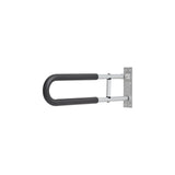 Toilet Safety Rail, 60.5 cm U-Shaped Handicap Grab Bar, Foldable Senior Safety Pole, Flip Up Toilet Grab Bars with Anti-Slip Support Handle, 136 kg Load Capacity for Elderly, Disabled, Pregnant