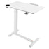 Overbed Table, Mobile Bed Side Table with Flip Desktop and 4 Hidden Wheels, Height & Angle Adjustable Rolling Laptop Desk with Cup Holder, Portable Over Bed Desk for Home, Office, Study, White