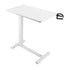 Overbed Table, Mobile Bed Side Table with 4 Hidden Wheels, Height Adjustable Rolling Laptop Desk with Cup Holder, Portable Particleboard Over Bed Desk for Home, Office, Study, White