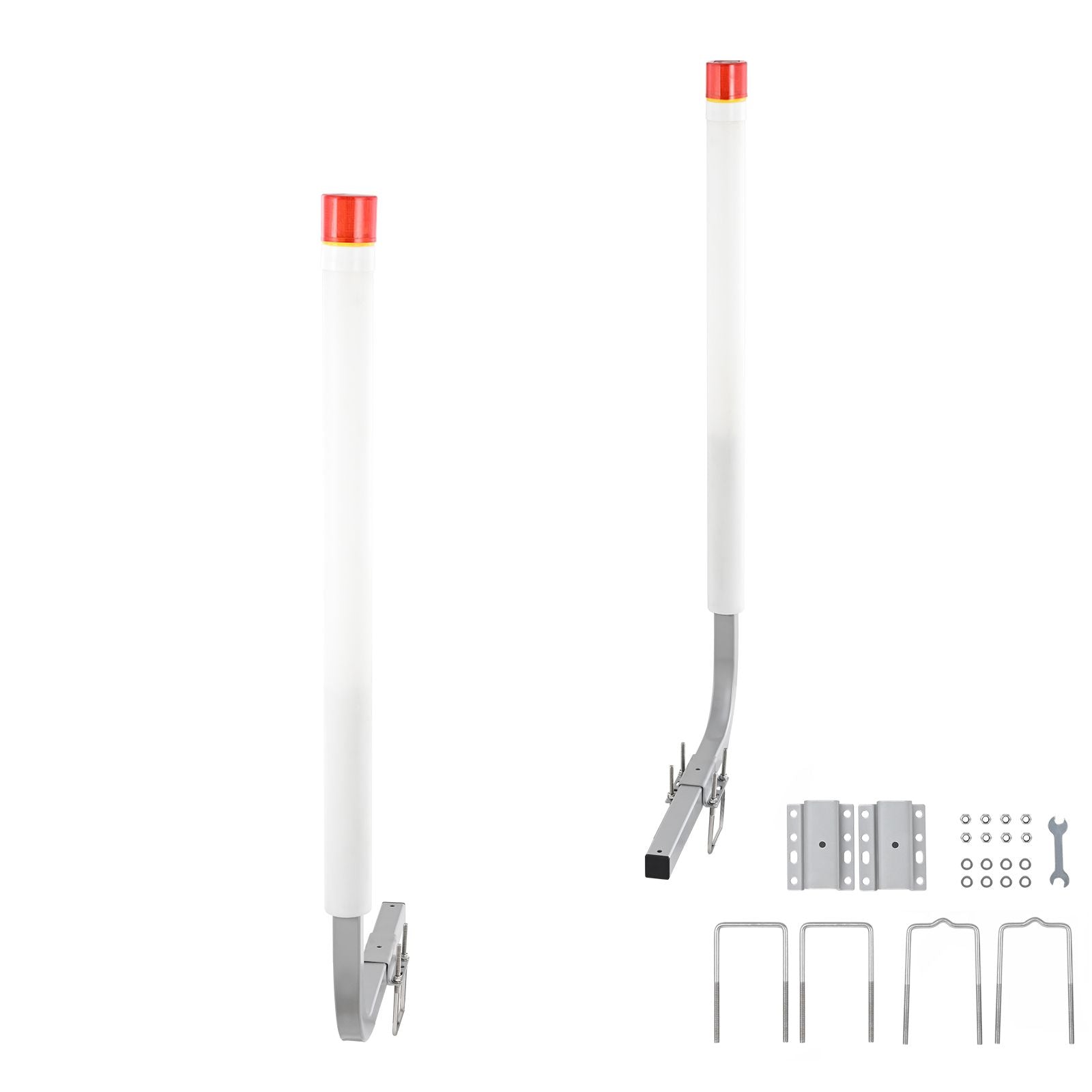 Boat Trailer Guide, 1.57M with LED Light Trailer Guide Poles, 2PCS Rustproof Galvanized Steel Trailer Guide ons, Trailer Guides with PVC Pipes, for Ski Boat, Fishing Boat or Sailboat Trailer