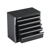 Metal Tool Box, 8.6-inch, Portable Metal Tool Box with 5 Drawers, Small Tool Chest with EVA Liners and PP Feet Pads, Heavy-Duty Steel With Ball Bearing Opening and Powder Coated Finish, Black