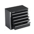 Metal Tool Box, 8.6-inch, Portable Metal Tool Box with 5 Drawers, Small Tool Chest with EVA Liners and PP Feet Pads, Heavy-Duty Steel With Ball Bearing Opening and Powder Coated Finish, Black