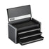 Metal Tool Box, 8.6-inch, Portable Metal Tool Box with 3 Drawers, Small Tool Chest with EVA Liners and PP Feet Pads, Heavy-Duty Steel With Ball Bearing Opening and Powder Coated Finish, Black