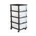 Plastic Storage Drawers Cart, 4 Drawers Storage Organizer with Wheels, Rolling Closet Organization and Storage Dividers, Dresser Organizer Clear Bins for Office Supplies, Craft Rooms, Classrooms