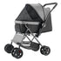 Pet Stroller, 20KG Weight Capacity, Foldable Dog Stroller Cart, 4 Wheels Cats Stroller with Mesh Windows & Revrsible Handle, Portable Pet Carrier Stroller with Brake, for Small to Medium Pets