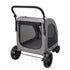 Pet Stroller, 4 Wheels Dog Stroller with Brakes, 160lbs Weight Capacity, Portable Puppy Stroller Carrier with Breathable Mesh Windows & Height-Adjustable Height, Animal Stroller for Cats & Dogs