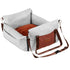 Dog Car Seat, Waterproof Dog Booster Seat for Car with Side Handles and A Storage Pocket, Clip-On Safety Leash and PP Cotton Filling, Dog Car Bed for Small Dog up to 11.3 kg, Gray