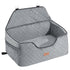 Dog Car Seat, Dog Booster Seat for Car with A Storage Pocket, Pet Car Seat with Clip-On Safety Leash, Sponge Filling, Dog Car Bed for Medium & Large Dog up to 24.9 kg, Gray