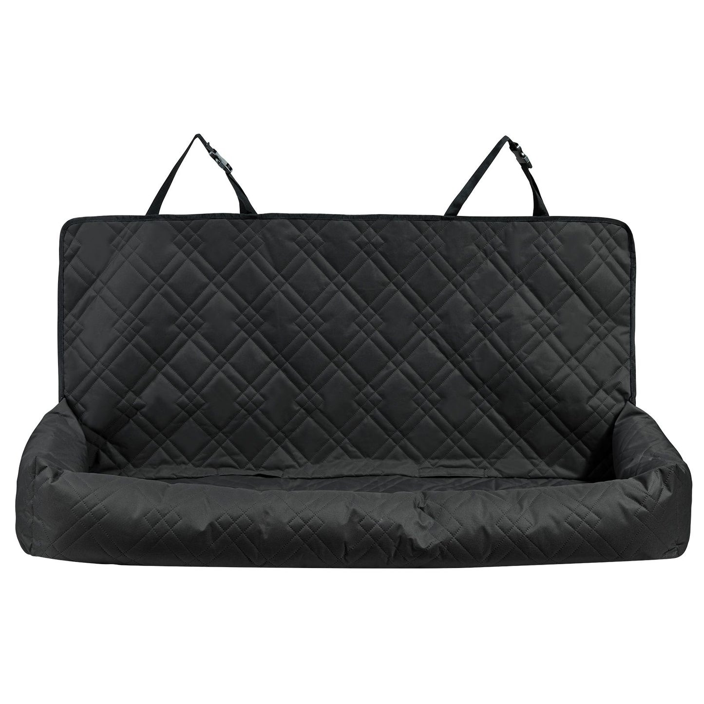 Dog Car Seat, Waterproof Dog Booster Seat for Car, Pet Car Seat with Clip-On Safety Leash, PP Cotton Filling, Dog Car Bed for Medium & Large Dog up to 45.4 kg, Black