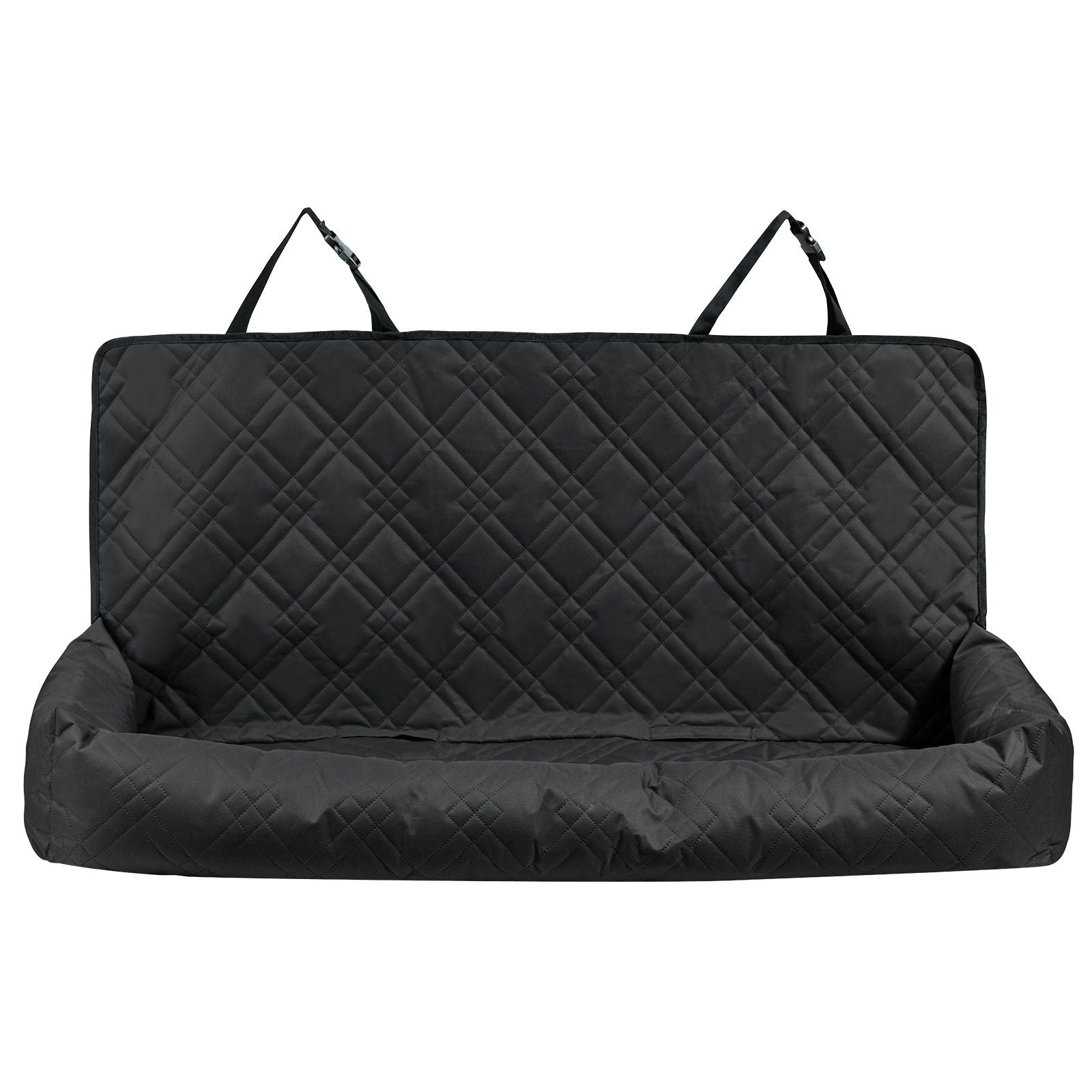 Dog Car Seat, Waterproof Dog Booster Seat for Car, Pet Car Seat with Clip-On Safety Leash, PP Cotton Filling, Dog Car Bed for Medium & Large Dog up to 45.4 kg, Black