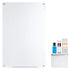 Magnetic Glass Whiteboard, Dry Erase Board 36"x24", Wall-Mounted Large White Glassboard Frameless, with Marker Tray, an Eraser and 2 Markers, White