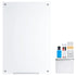 Magnetic Glass Whiteboard, Dry Erase Board 48"x32", Wall-Mounted Large White Glassboard Frameless, with Marker Tray, an Eraser and 2 Markers, White