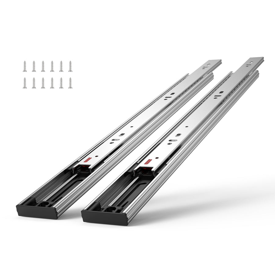 10 Pairs of 558.8mm Drawer Slides Side Mount Rails, Heavy Duty Full Extension Steel Track, Soft-Close Noiseless Guide Glides Cabinet Kitchen Runners with Ball Bearing, 100 Lbs Load Capacity