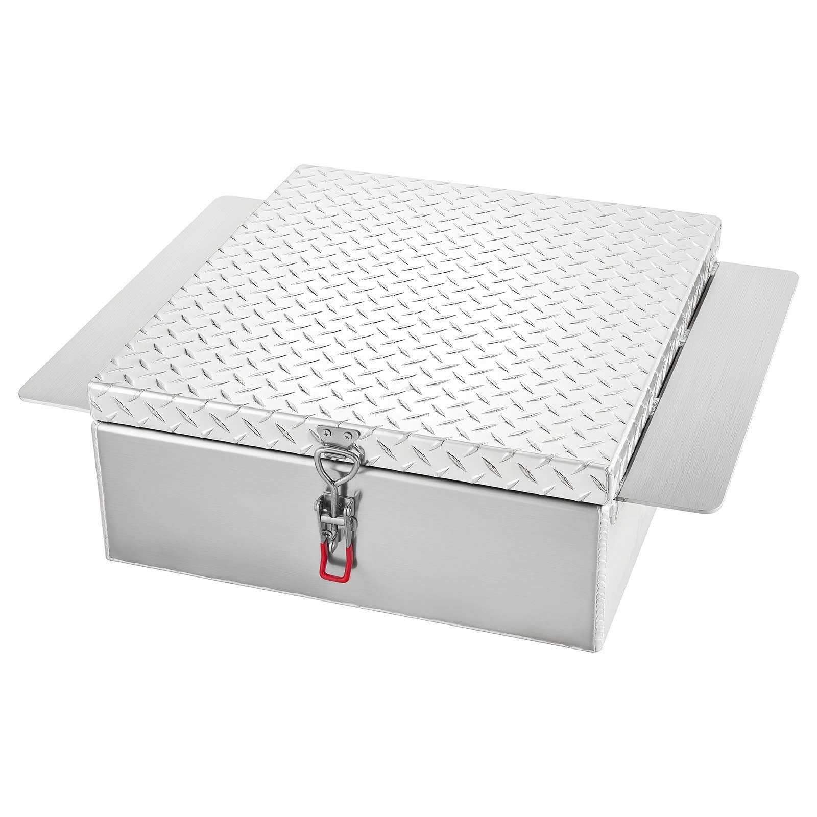 VEVOR Truck Bed Tool Box, Heavy Duty Aluminum Tool Box with Diamond Plate, Storage Toolbox Chest Organizer Supports up to 100 kg, Ideal for Pickup, Truck Bed, RV, Trailer, 770 x 610 x 230 mm, Silver