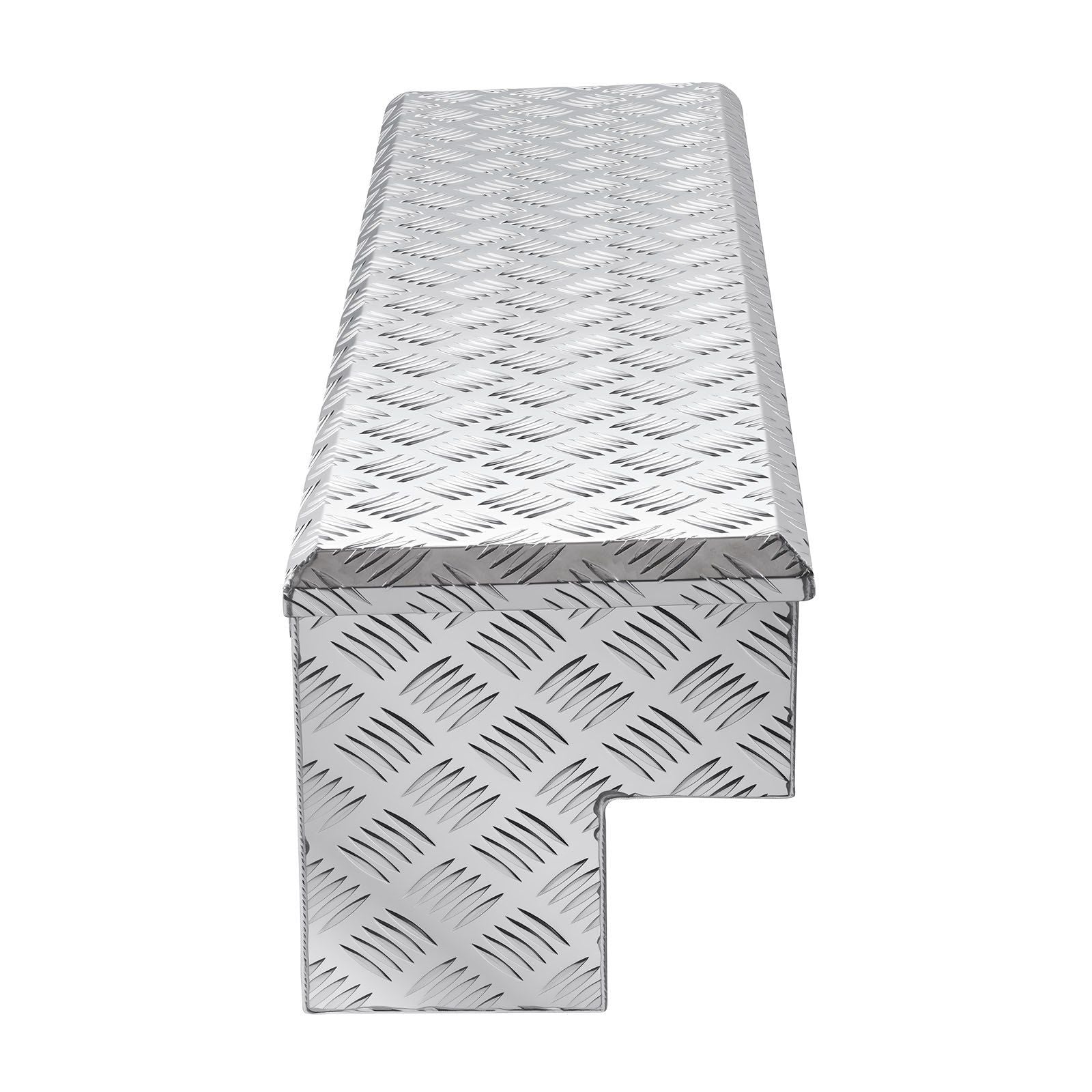 Truck Bed Tool Box, Heavy Duty Aluminum Tool Box with Tread Patterns, Storage Toolbox Chest Organizer with Lock and Key, Ideal for Pickup, Truck Bed, RV, Trailer, 1219 x 340 x 330 mm, Silver