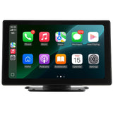 Wireless Car Stereo, 228.6mm HD Portable Radio Touch Screen with Apple CarPlay and Android Auto, CarPlay Screen with Front & Backup Cameras, Voice Control, Mirror Link, Bluetooth, GPS Navigation