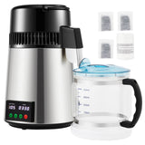 4L Water Distiller 1L/H Distilled Water Maker Timing & Temp Display Silver