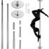 Professional Dancing Pole, Spinning Static Dancing Pole Kit, Portable Removable Pole, 45mm Heavy-Duty Stainless Steel Pole, Height Adjustable Fitness Pole, for Exercise Home Club Gym, Silver