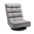Swivel Floor Gaming Chair, 360-Degree Rotating Floor Chair with 4 Adjustable Position Folding Backrest and Lumbar Support, Folding Video Reclining Sofa for Watching TV Reading Playing Game, Gray