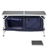 Camping Kitchen Table, Folding Outdoor Cooking Table, 3 Adjustable Height, Aluminum Lightweight Portable Cook Station with Storage Organizer, Carry Handle, for BBQ Party Picnic RV Travel, Blue