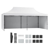 Pop Up Canopy Tent Outdoor Gazebo Tent 10x20FT with Sidewalls & Bag White