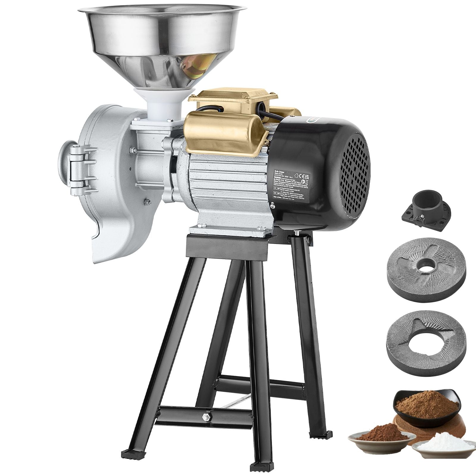 3000W Electric Grain Grinder Corn Wheat Flour Cereal Mill Wet & Dry