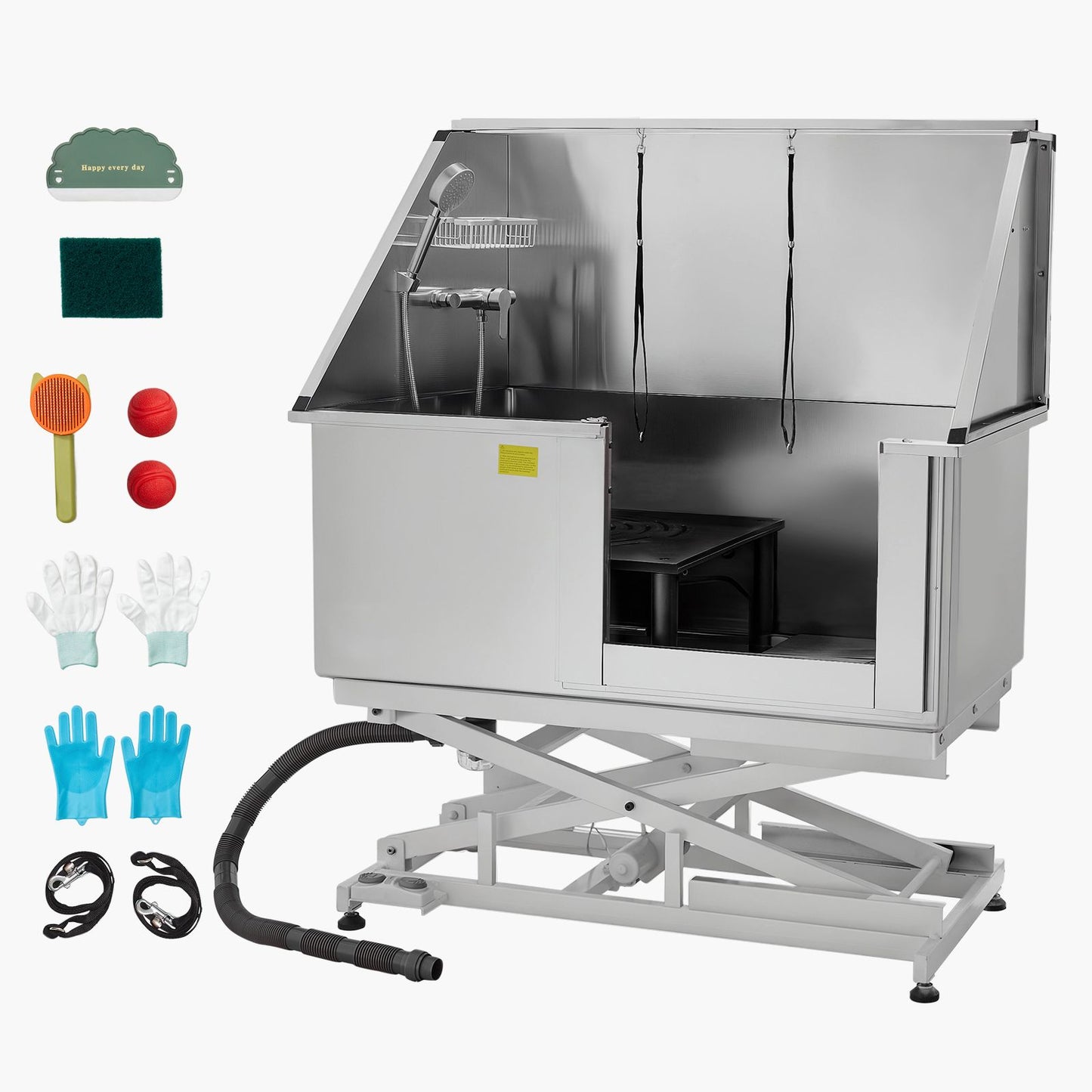 127 cm Electric Dog Grooming Bath Tub Stainless Steel w Water Filter