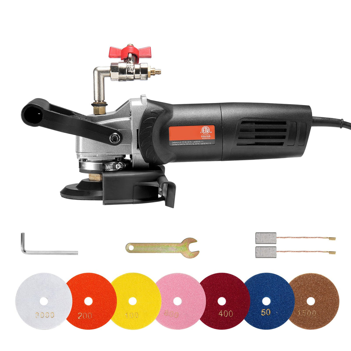 Wet Stone Polisher 4-Inch Electric Granite Polisher with 6 Speed & 7 Pads