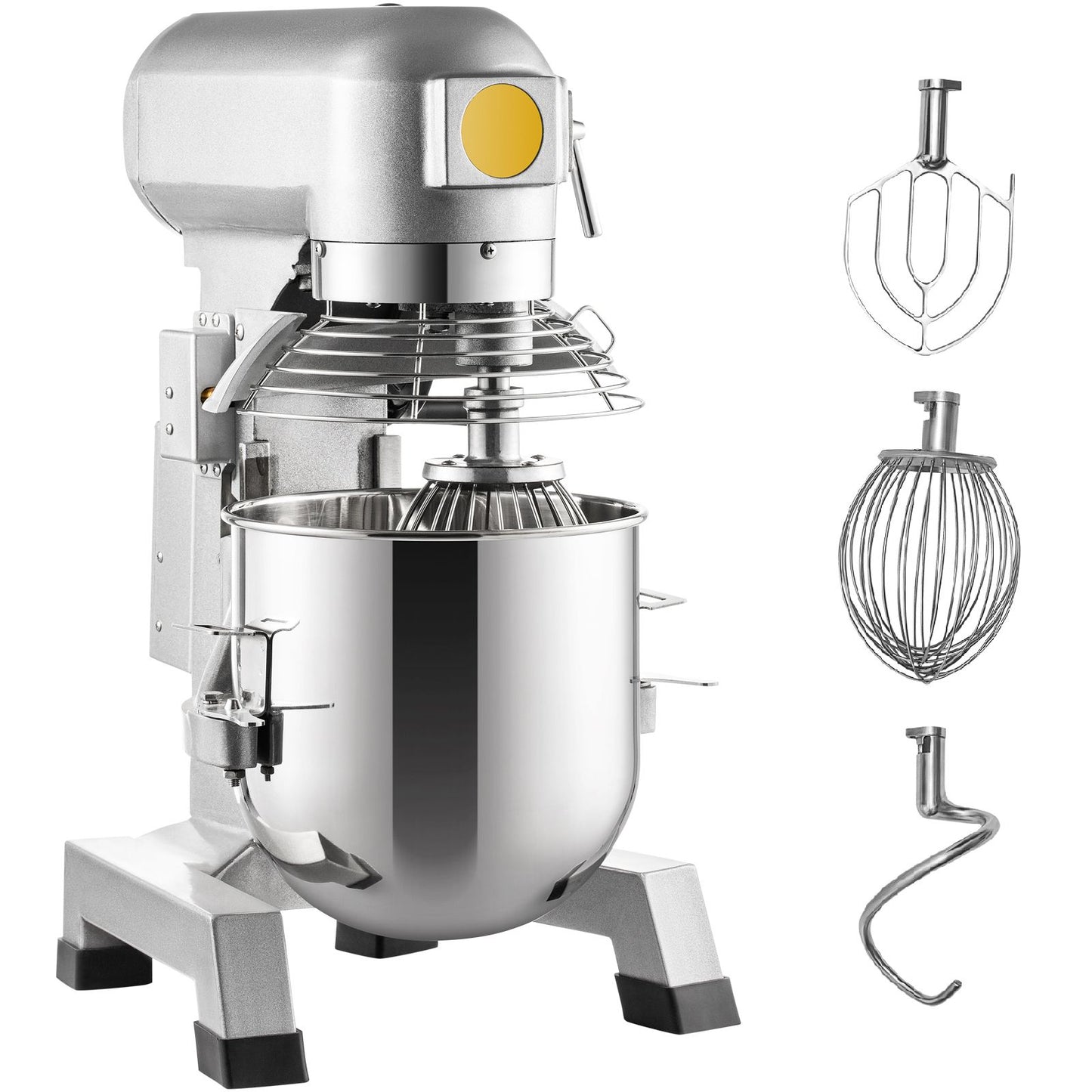 Commercial Stand Mixer, 850W Heavy Duty Electric Food Mixer, 15Qt Stainless Steel Bowl with 3 Speeds Adjustable 113/184/341 RPM, Dough Hook Whisk Beater Included, Perfect for Bakery Pizzeria