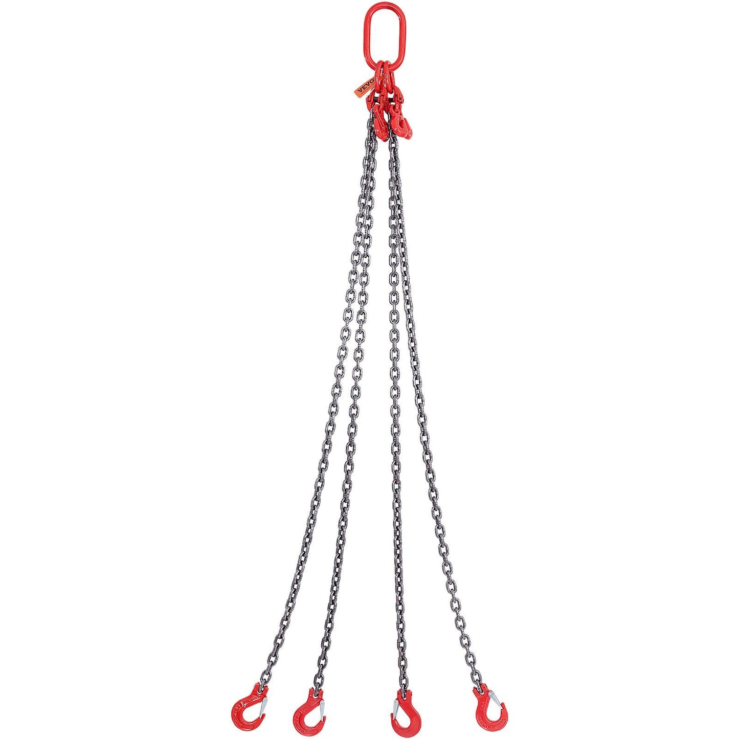 Chain Sling, 8 mm x 150 cm Lifting Chains with Hooks, G80 Engine Chain Hoist Lifts, 5 Ton Lifting Sling Chains for Engine Hoist, Engine Lift Chain with 4 Leg Grab Hooks & Adjusters Heavy Duty