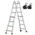 Telescoping Ladder A Frame, 13 FT Compact Aluminum Extension Ladder, Multi-Function Portable Collapsible RV Ladder, Telescopic Ladder for Homework Stairs Indoor Outdoor Roof, 330lb Load