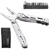 16-In-1 Multitool Pliers, Multi Tool Pliers, Cutters, Knife, Scissors, Ruler, Screwdrivers, Wood Saw, Can Bottle Opener, with Safety Locking and Sheath, for Survival, Camping, Hunting and Hiking