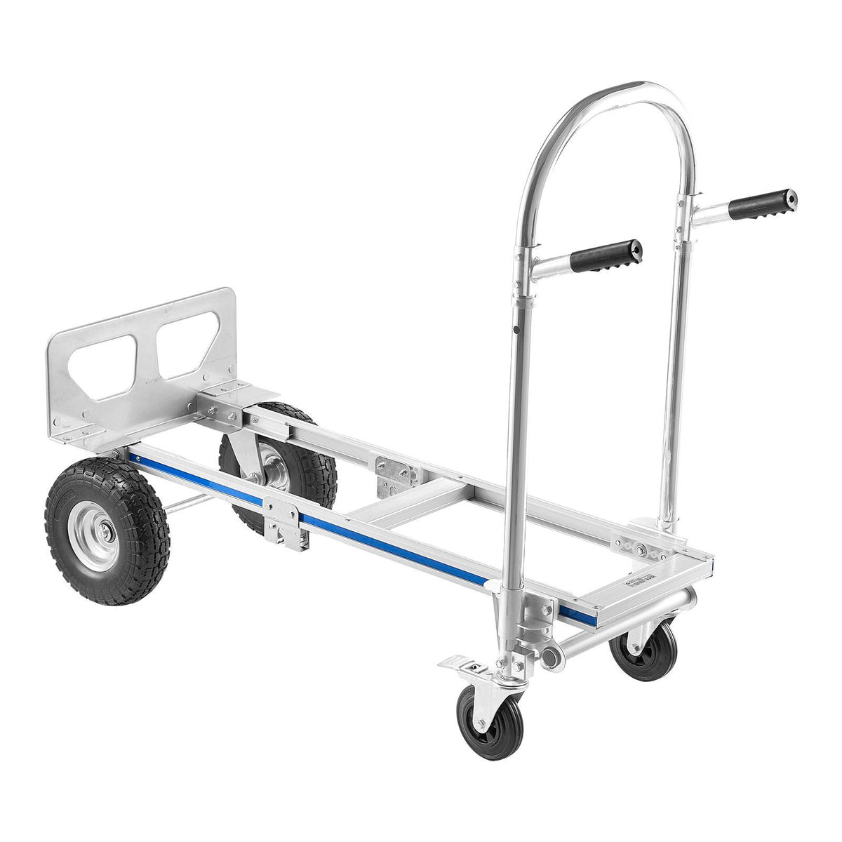 2 in 1 Hand Truck, 453.6 kg Load Capacity for 4-Wheel Mode, Convertible Hand Truck Dolly with Non-Slip Handle & Wheels, Portable Trolley Dolly for Moving Home, Office, Warehouse, Supermarket