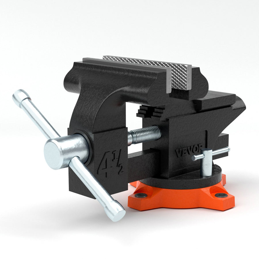 VEVOR 4.5" Bench Vice w/ Anvil 240°Swivel Base Heavy Duty Multipurpose Vice