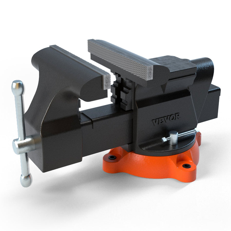 VEVOR 6" Bench Vice w/ Anvil 360°Swivel Locking Base Heavy Duty Ductile Iron