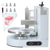 Cake Decorating Machine, Cake Cream Spreading Coating Smearing Machine, Low Noise Cake Frosting Machine, Turntable with Adjustable Scraper, for 4" to 12" Cake, 25-320RPM Rotating Speed, White