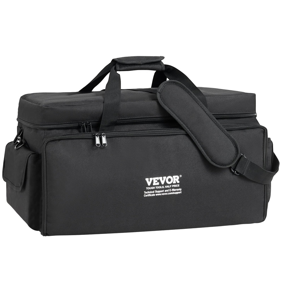 VEVOR DJ Cable File Bag, 1200D Oxford Fabric, DJ Gig Bag with 9 Detachable Divider 4.92 ft Padded Shoulder Strap Plastic Bottom Pad, 600 x 300 x 325 mm DJ Wire Bag for DJ Gear Musical Accessories