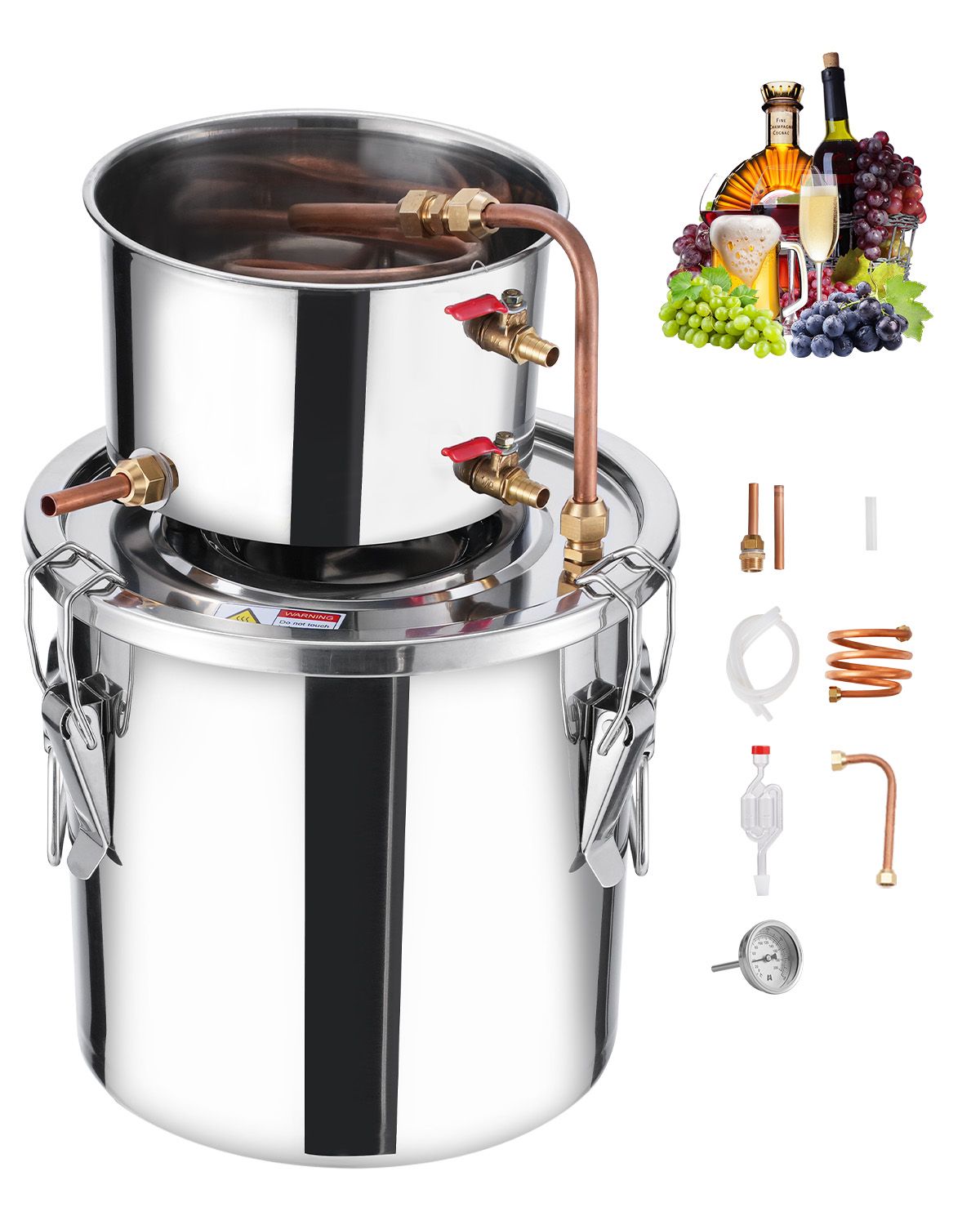 Moonshine Still 3 Gal Water Alcohol Distiller Brewing Kit Stainless Steel