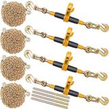 Ratchet Chain Binder 3/8"-1/2" Load Binders 12000 lbs w/ G80 Chains 4 Pcs