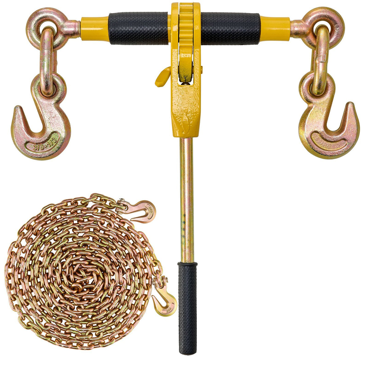 Ratchet Chain Binder 5/16"-3/8" Load Binders 7100 lbs w/ G80 Chains 4 Pcs
