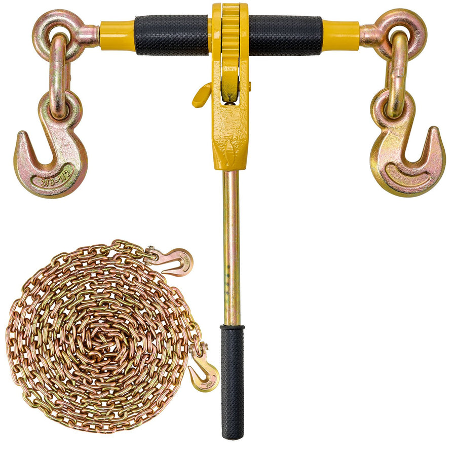 Ratchet Chain Binder 5/16"-3/8" Load Binders 7100 lbs w/ G80 Chains 4 Pcs
